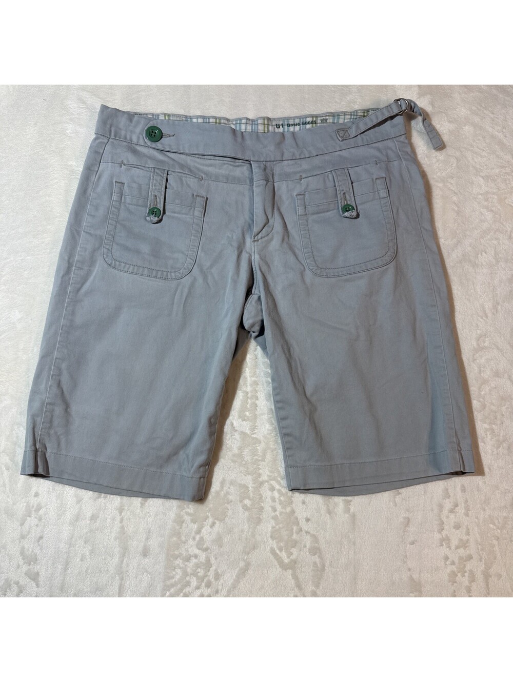 G1 Goods Bermuda Shorts Women Size 12 Light Blue 100% Cotton 10” Inseam
